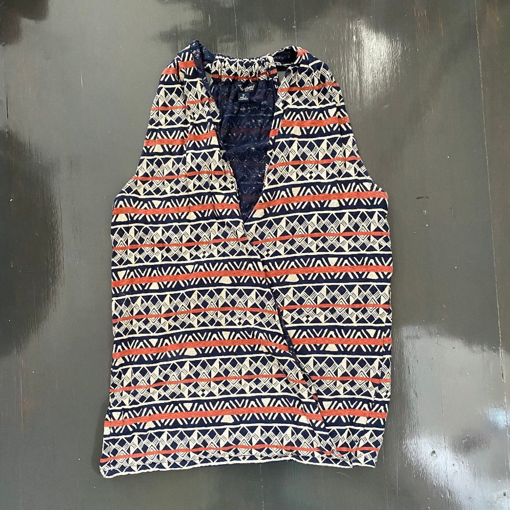 Lucky Brand Small S Tribal Halter Tank Top Shirt